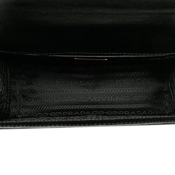 PRADA Black Leather Saffiano Shoulder Bag - Picture 6 of 11